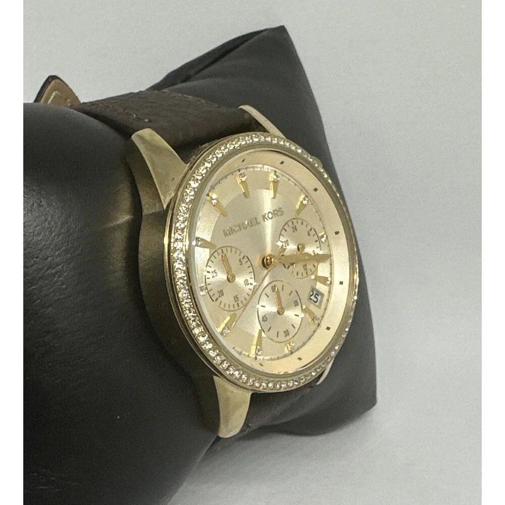 Michael Kors Ritz MK6328 Women's Brown Leather Analog Dial Quartz Watch HME649